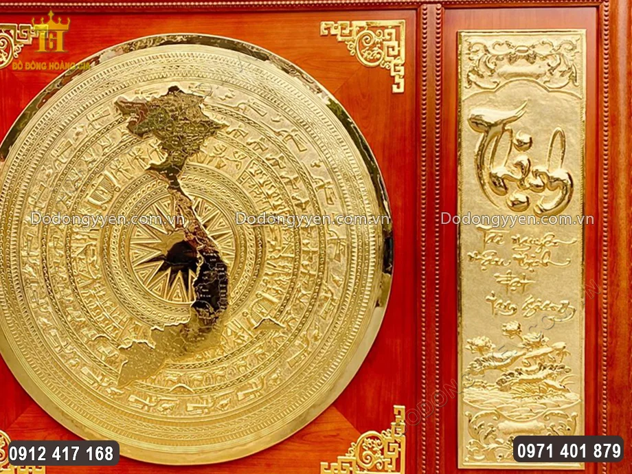 Từng họa tiết hoa văn được mạ v&agrave;ng 24K cao cấp